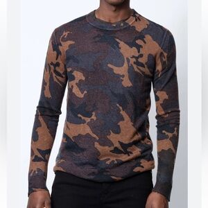 Zadig & Voltaire Men's Medium 100%  Cashmere Kennedy Camouflage Sweater Camo M